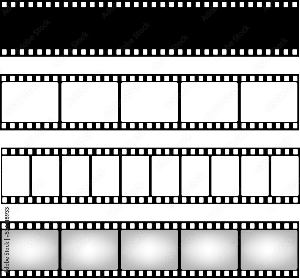 Film strip collection. Vector template. Cinema frame Film strip collection. Vector template. Cinema frame