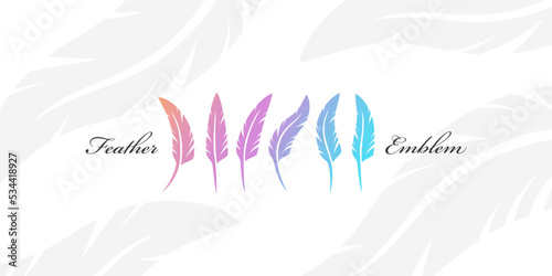 Colorful feathers emblem.