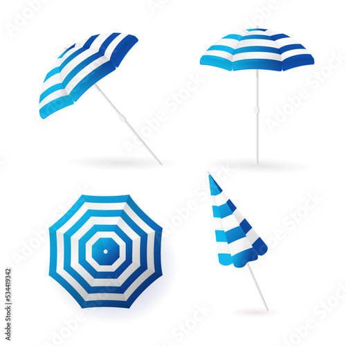 Sun umbrellas collection. Isolated on the white background.