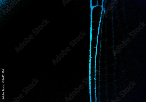 Mysterious macro background with dragonfly wing or abstract net tissue in the dark with dotwork style.