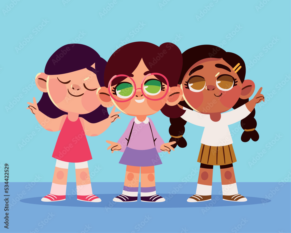 Obraz premium little girls character