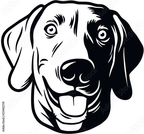 Weimaraner - Funny Dog, Vector File, Cut Stencil for Tshirt