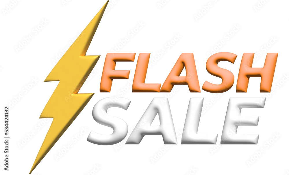 Flash Sale Shopping Poster or banner with Flash icon and 3D text

