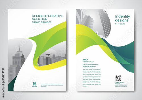 Template vector design for Brochure, AnnualReport, Magazine, Poster, Corporate Presentation, Portfolio, Flyer, infographic, layout modern with color size A4, Front and back, Easy to use.