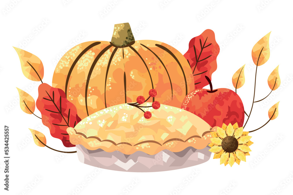 Happy thanksgiving food Stock Vector | Adobe Stock