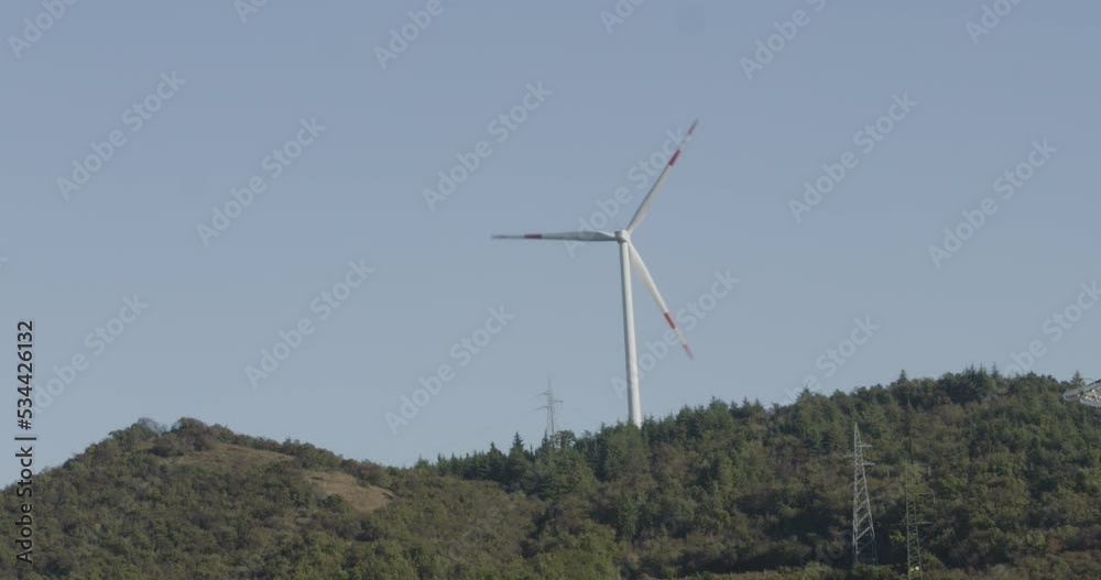 Wind turbines, green technology, in a power plant in italy Wind turbines, green technology, in a power plant in italy