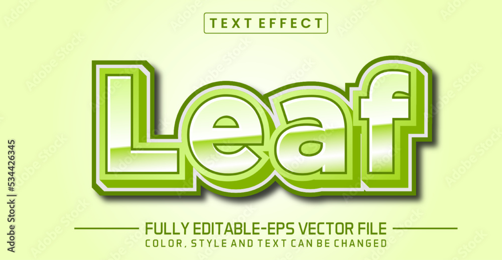 Leaf text editable style effect