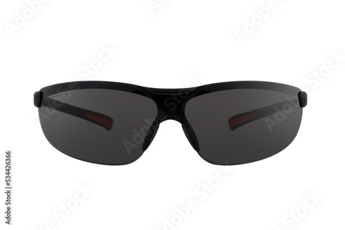 Photo of sports glasses, can also be used as sun glasses, these glasses are usually worn by cyclists. This photo has a white background