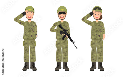 group of military people silhouettes. Group of army, military people, man and woman soldiers. vector illustration.