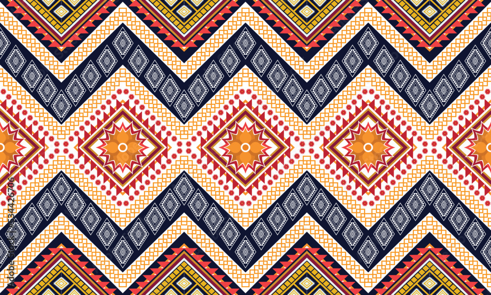 Geometric ethnic flower pattern for background,fabric,wrapping,clothing,wallpaper,Batik,carpet,embroidery style. Geometric ethnic flower pattern for background,fabric,wrapping,clothing,wallpaper,Batik,carpet,embroidery style.