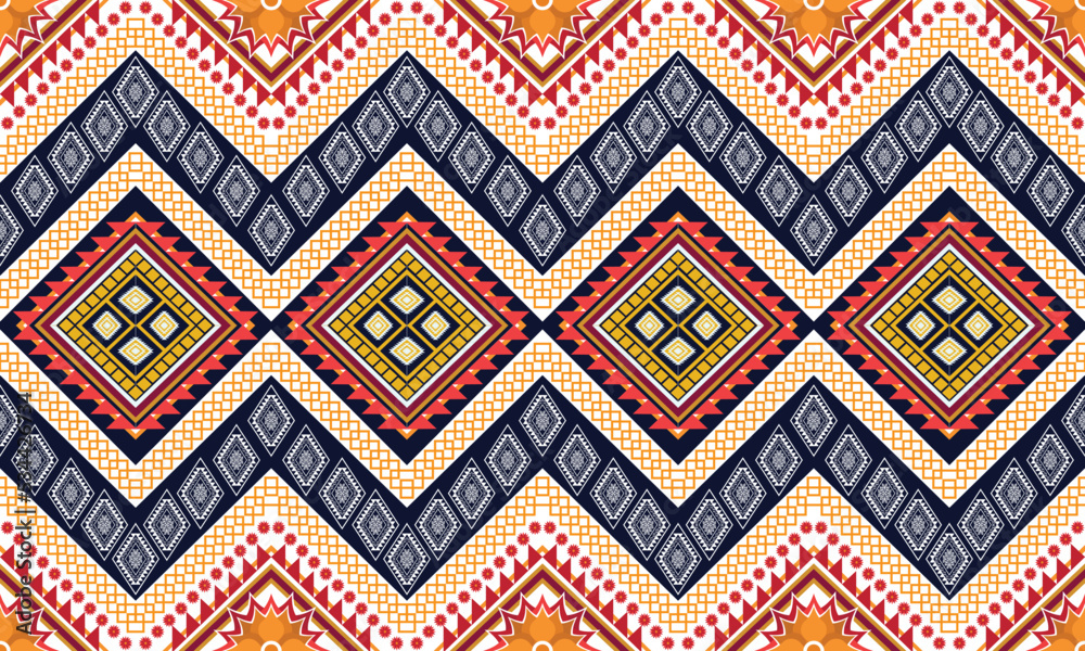 Geometric ethnic flower pattern for background,fabric,wrapping,clothing,wallpaper,Batik,carpet,embroidery style.