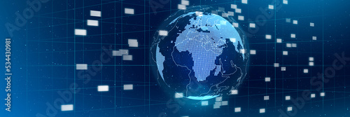 Abstract world and background geometric with polygon lines and dots for Science and business technology. Connection triangle structure.Metaverse Technology.