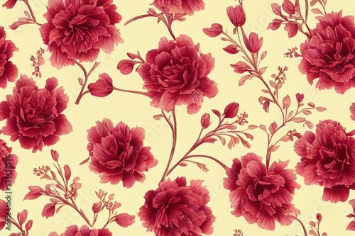 Floral vintage seamless pattern for retro wallpapers. Enchanted Vintage Flowers. Arts and Crafts movement inspired. Design for wrapping paper, wallpaper, fabrics and fashion clothes. photo