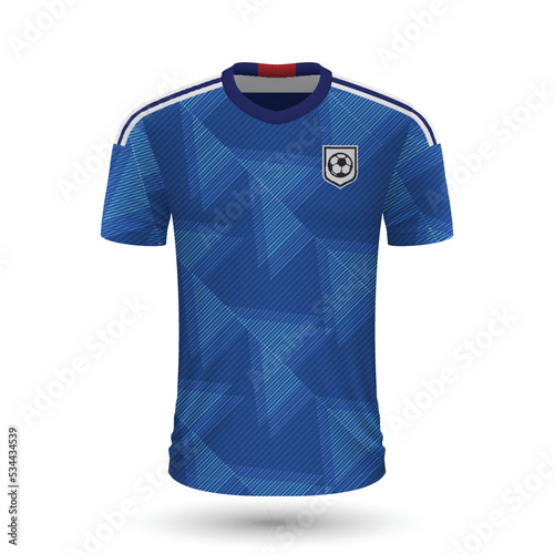 Realistic soccer shirt of Japan
