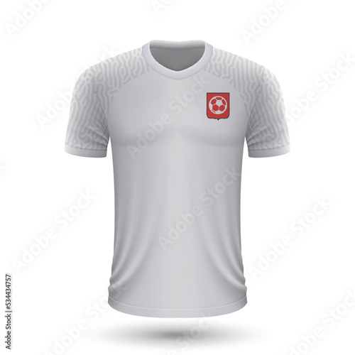 Fototapeta Realistic soccer shirt of Poland