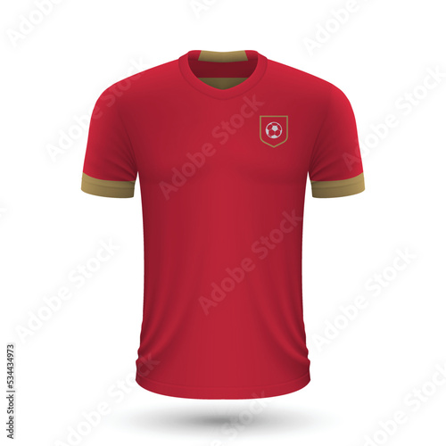 Realistic soccer shirt of Serbia