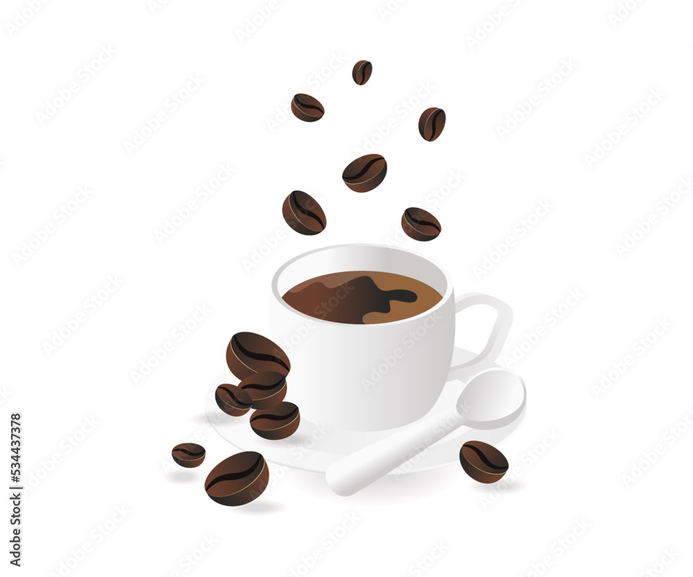 Obraz premium A glass with coffee beans