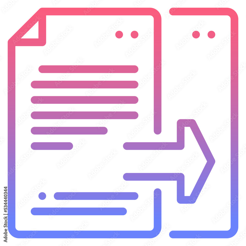 Copy line gradient icon