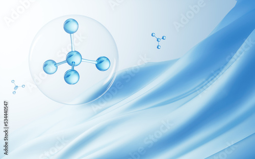 Molecular structure and cloth material background, 3d rendering.