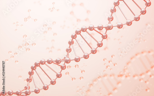 DNA and molecular structure, biotechnology concept, 3d rendering.
