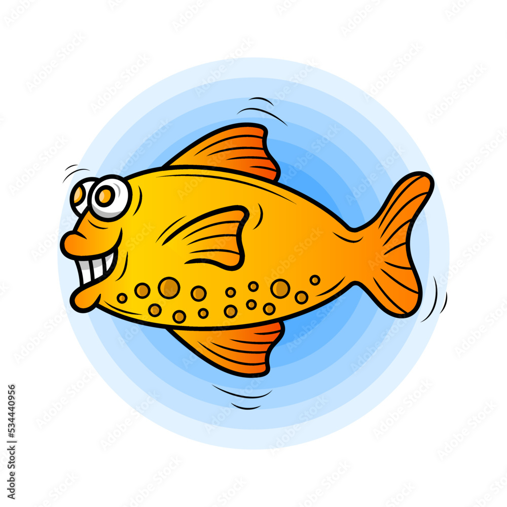Naklejka premium Cute fish with cartoon style isolated on white background.