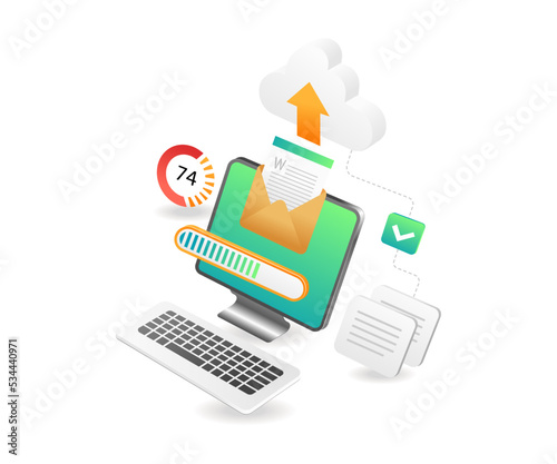 In progress sending data to cloud server