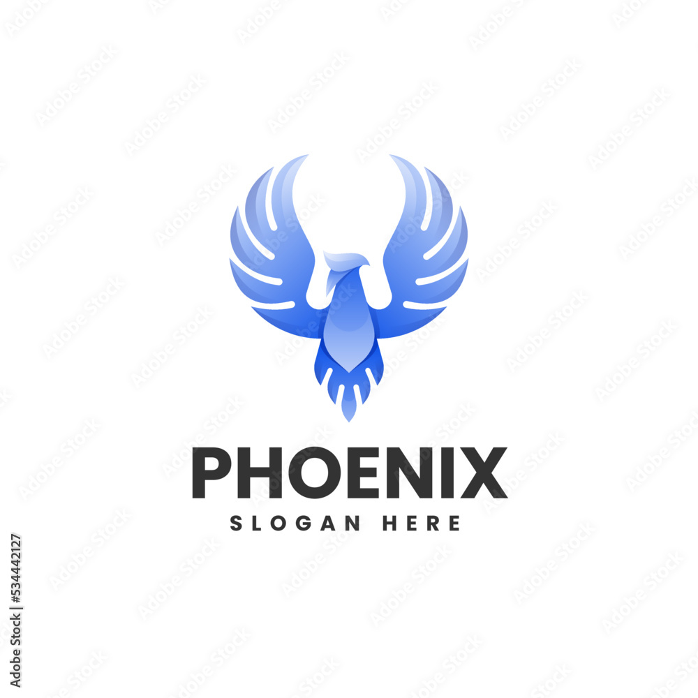 Obraz premium Vector Logo Illustration Phoenix Gradient Colorful Style