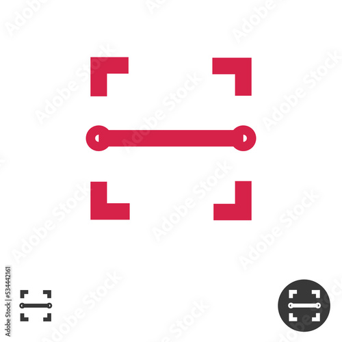 Scan id icon vector or sku scanner bar code recognize pictogram isolated graphic blank empty template clipart on white and black background image