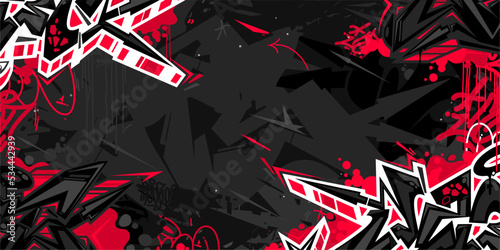 Dark Black Abstract Flat Urban Street Art Graffiti Style Vector Illustration Template Background Art