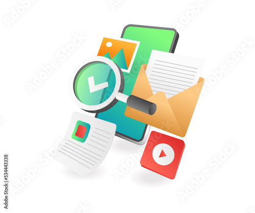 Smartphone data email searching