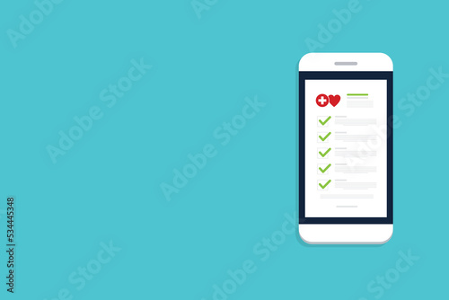 Medical report online , medical document, health insurance concept.	