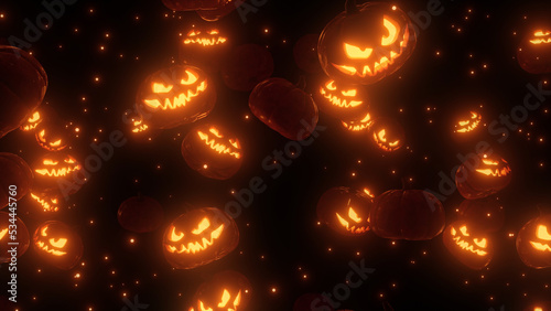Falling Jack o Lantern, Halloween Background