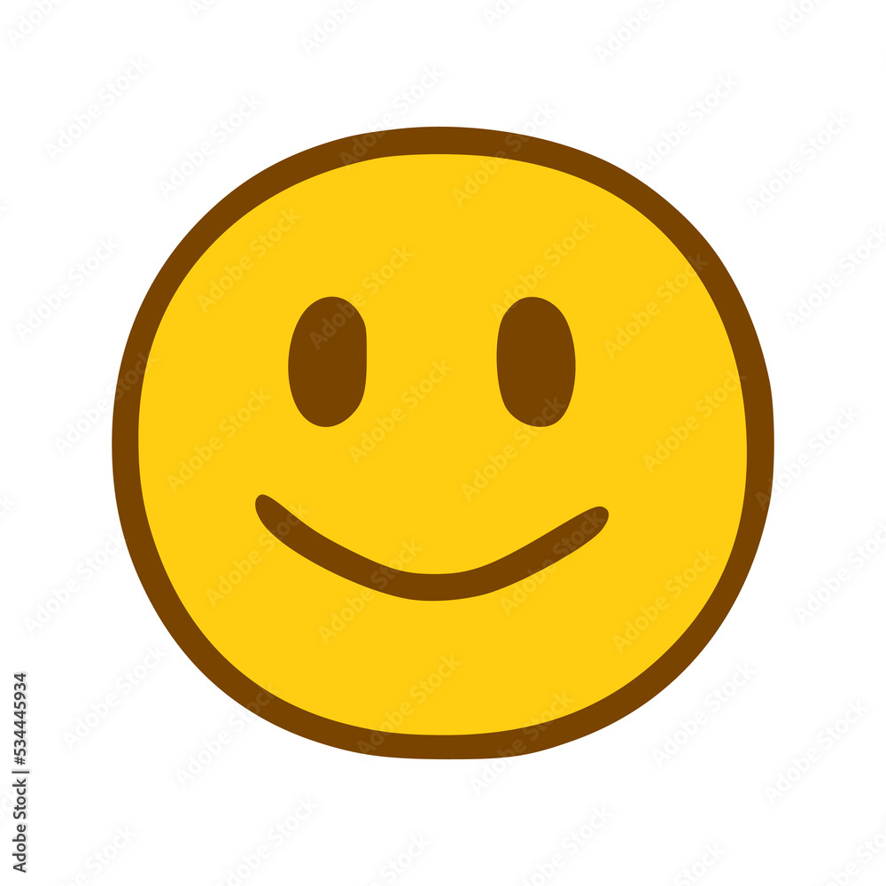 happy face emoticon in hand drawn style