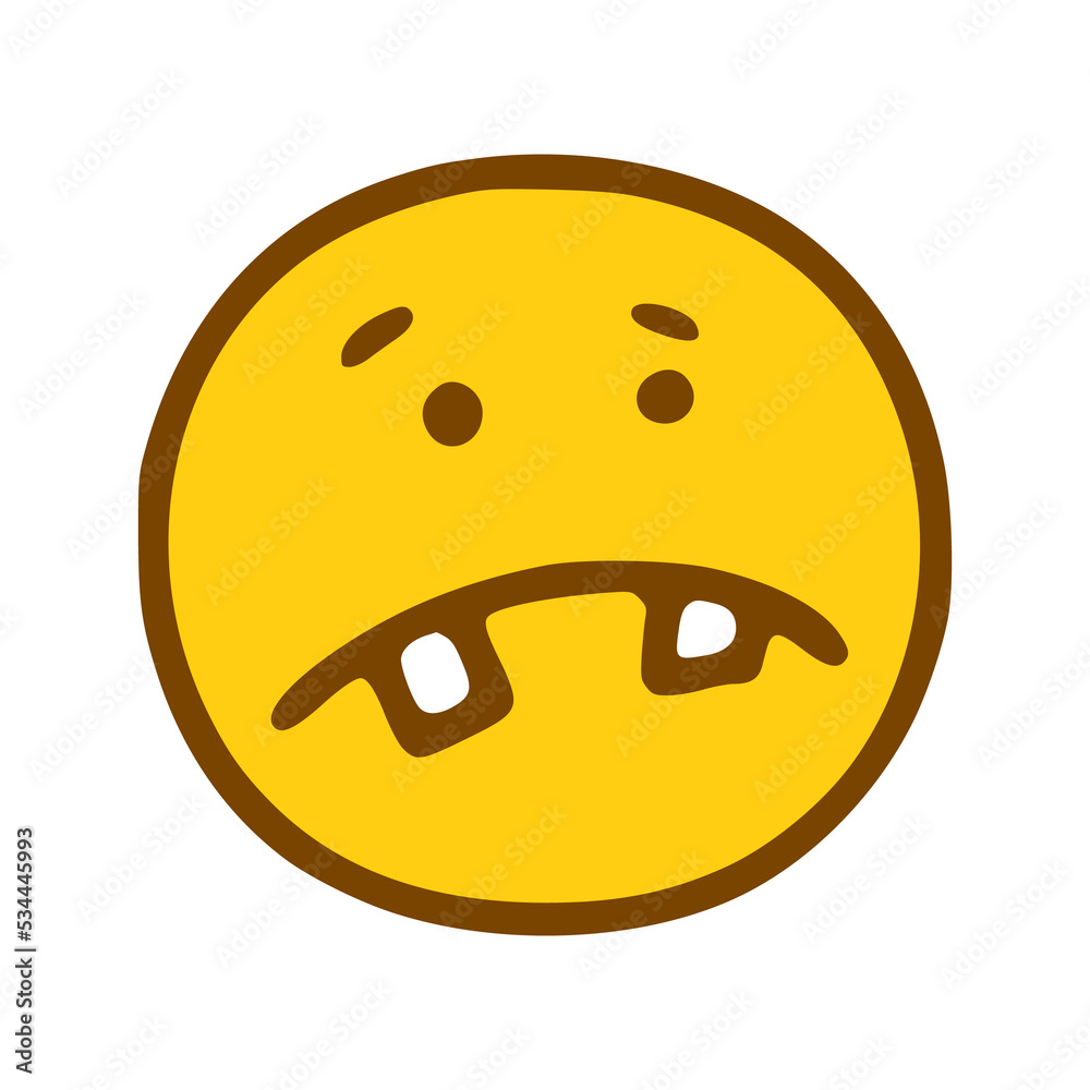 Fototapeta premium smiley with big teeth in hand drawn style