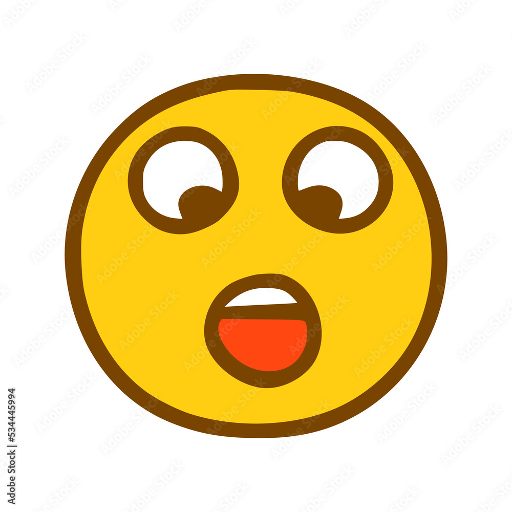 Silly face emoticon in hand drawn style Silly face emoticon in hand drawn style