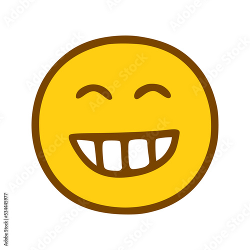 laughing emoticon in hand drawn style