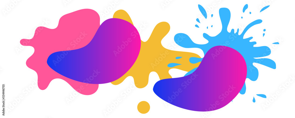 Set of abstract modern graphic elements. Dynamical colored forms and line. Gradient abstract banners with shapes. Template for the design of a logo, flyer or presentation. Vector.
