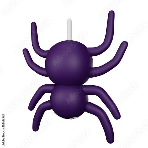 3d rendering of spider halloween icon