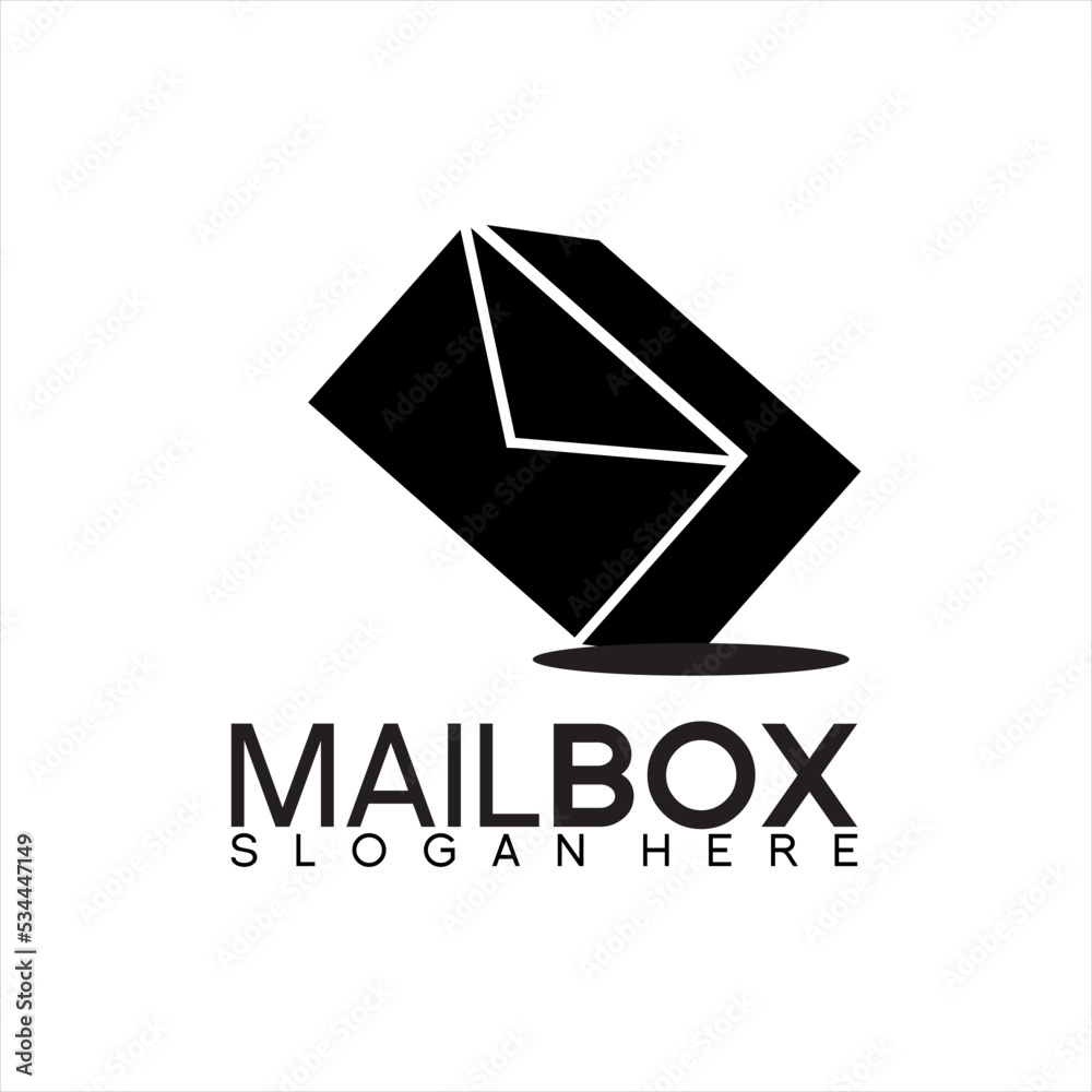 Naklejka premium Vector logo design illustration of a mailbox.
