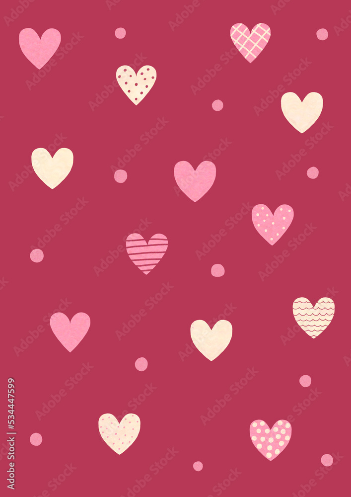 Illustration of the pink heart pattern.
