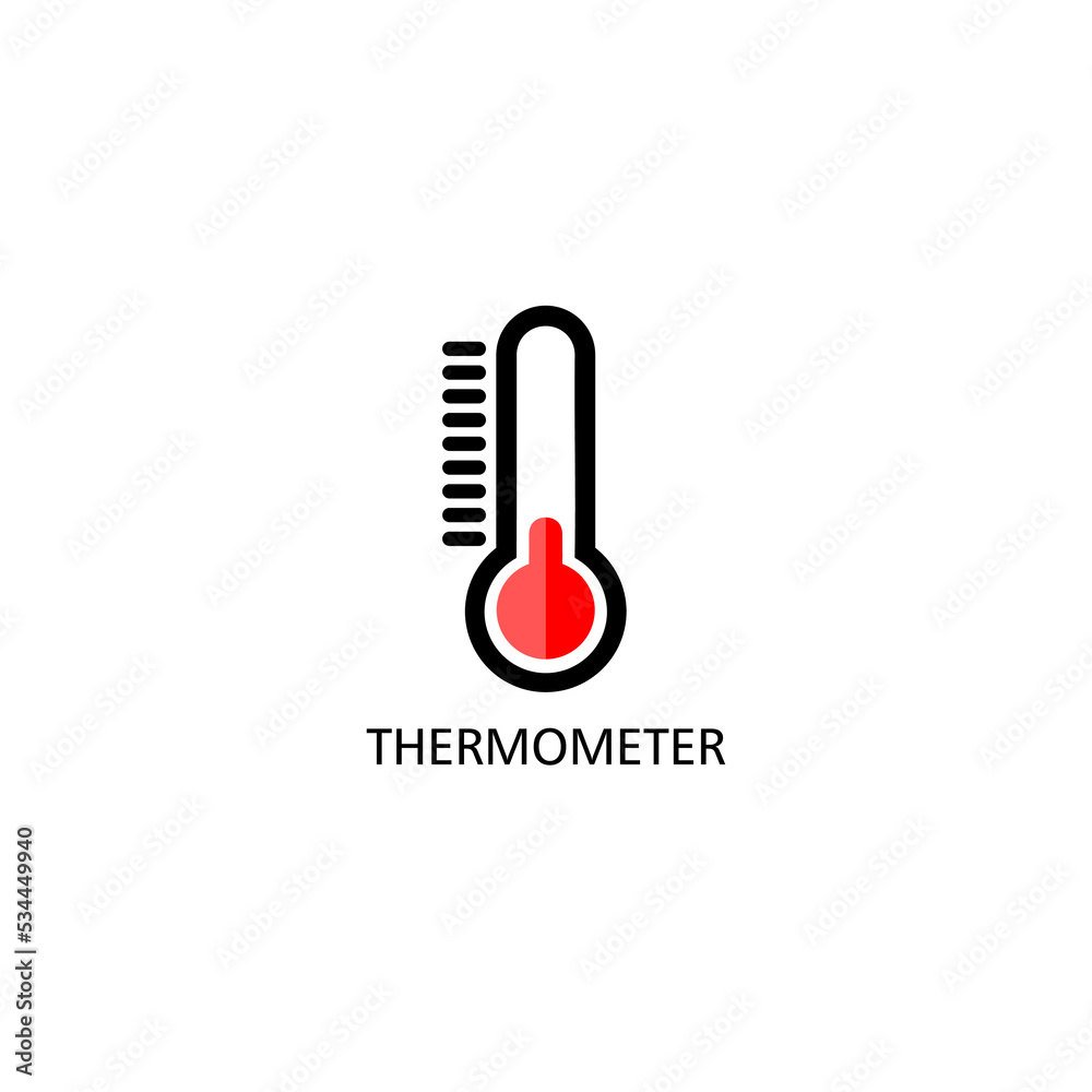 Thermometer icon flat design for web icon isolated on white background Thermometer icon flat design for web icon isolated on white background