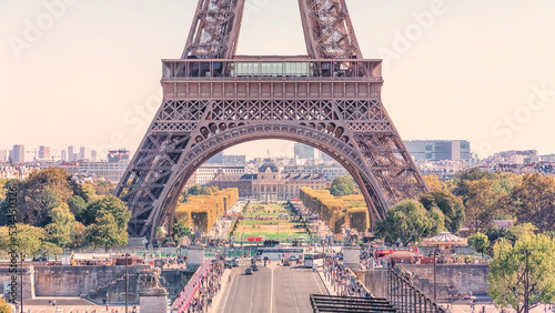 Eiffel tower in Paris viewed from the Trocadero