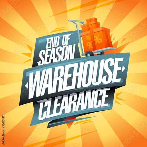 End of season warehouse clearance vector mockup