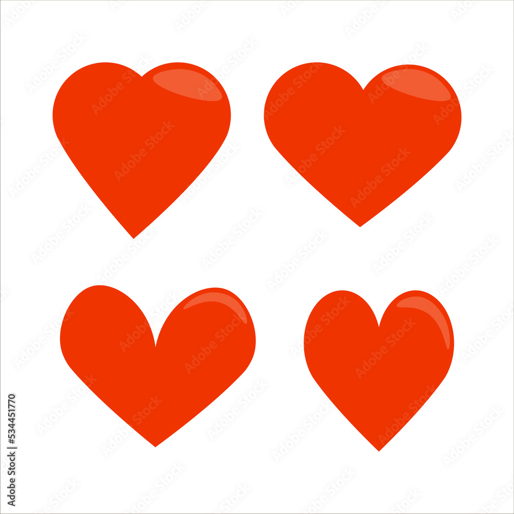 set of hearts icon vector illustration