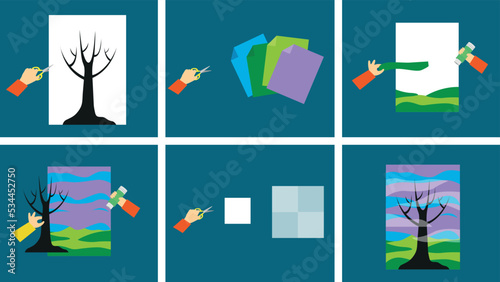 step-by-step instructions for paper and paint crafts