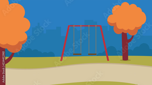 swing in the autumn park