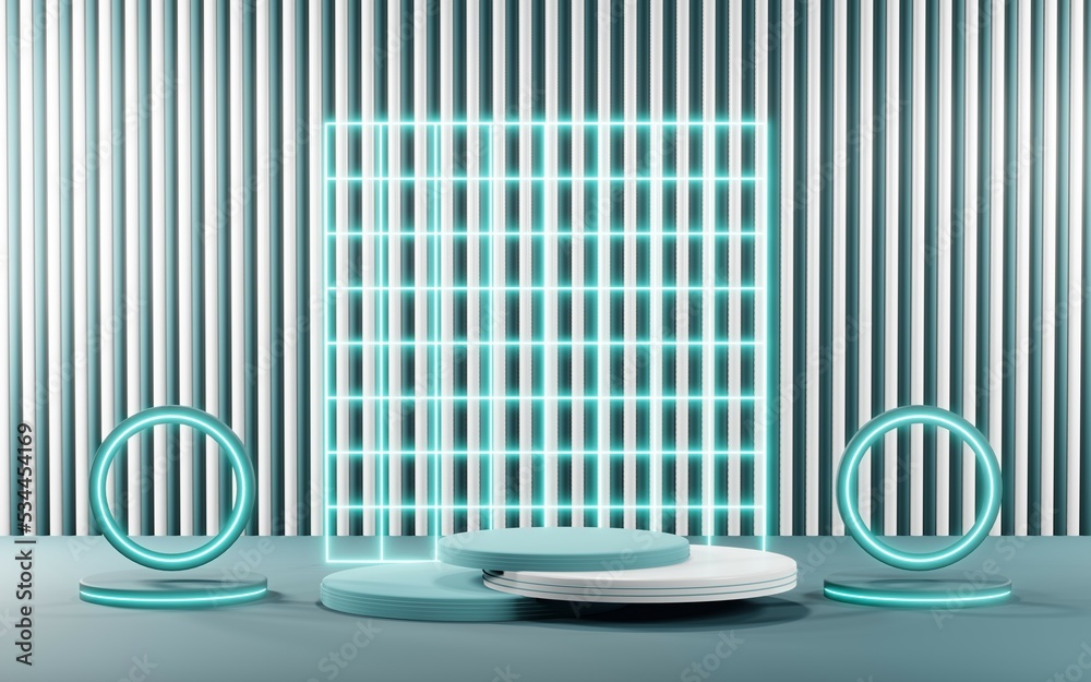 3D render of Podium background in blue tones for displaying cream products. cosmetics 3D render of Podium background in blue tones for displaying cream products. cosmetics