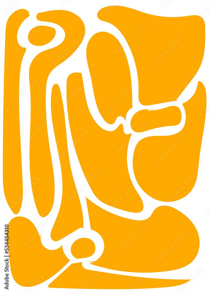 Obraz premium Abstract Shapes Flower Background Burnt Orange