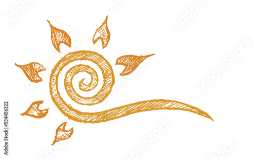 Bright Sun Symbol drawn in ink pen.