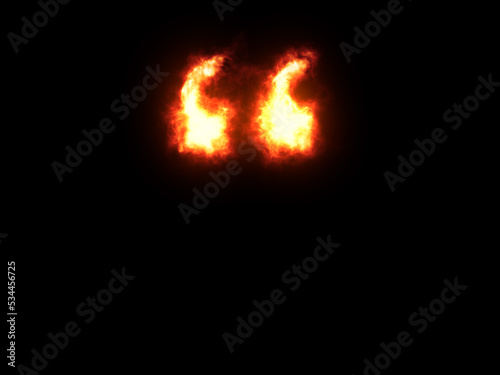 Symbol made of fire. High res on black background. Parenthesis